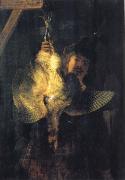 REMBRANDT Harmenszoon van Rijn Self-Portrait with a Dead Bittern oil